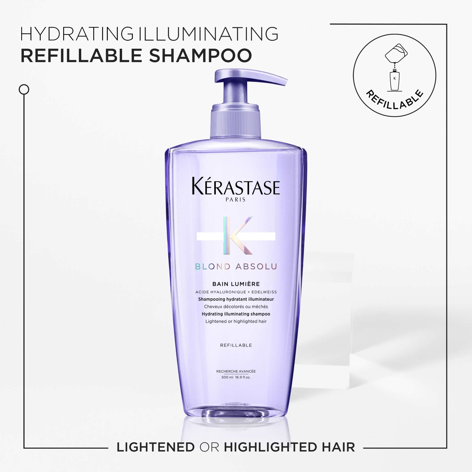 Kerastase Blond Bain Lumiere Refillable Bottle for Blonde Hair 500ml