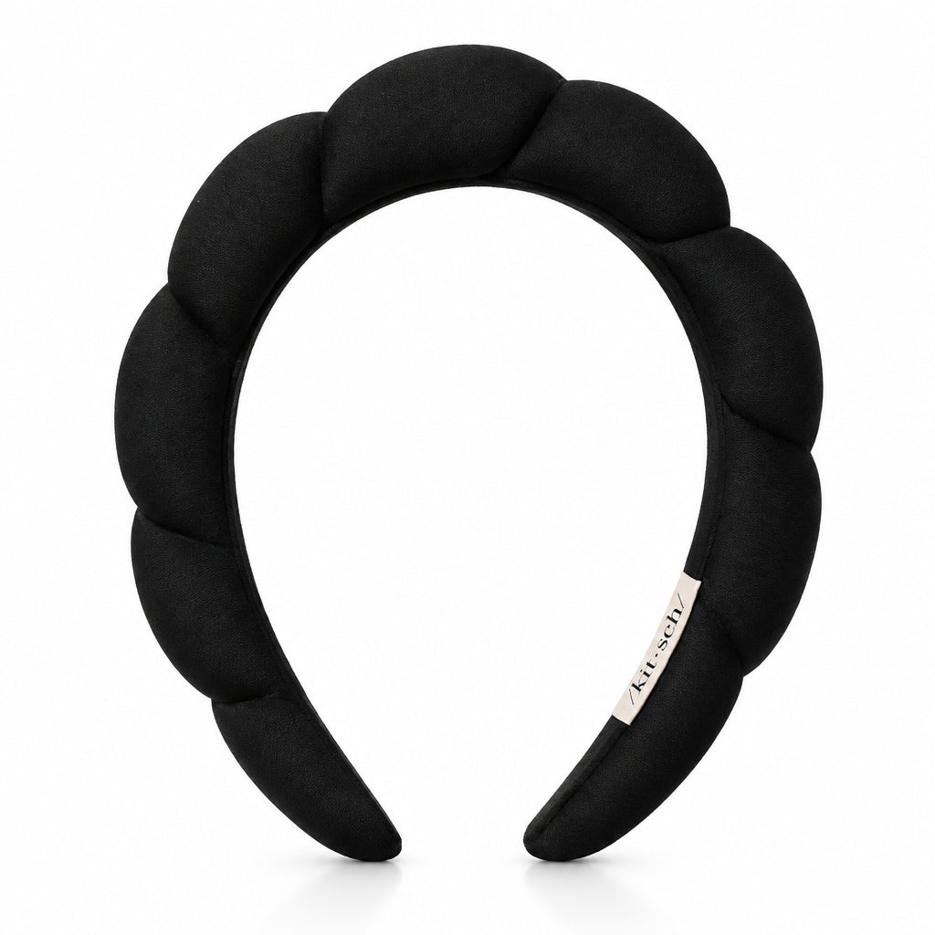 Kitsch Recycled Fabric Puffy Headband 1pc- Black
