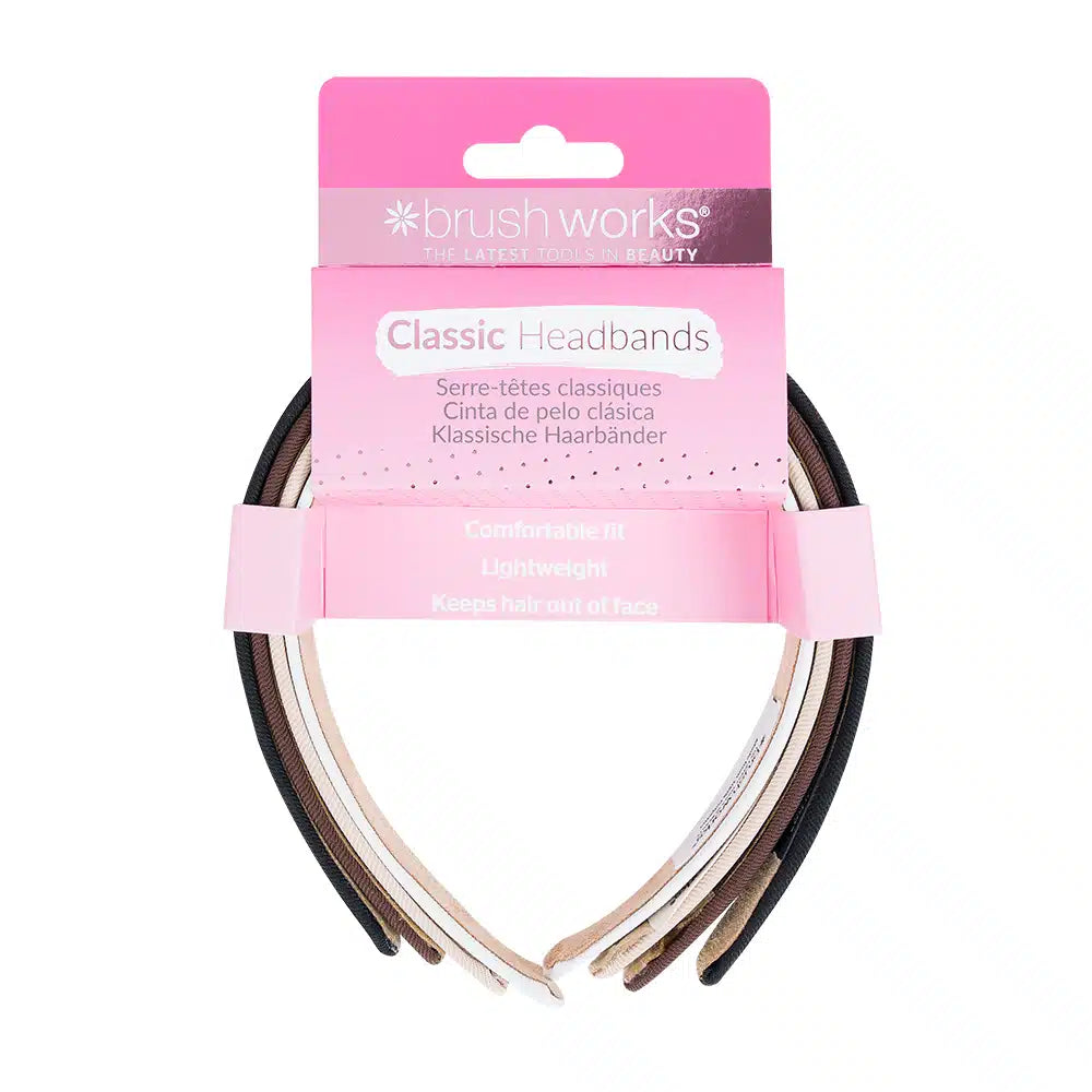 Brushworks Classic Headbands – 4 Pack