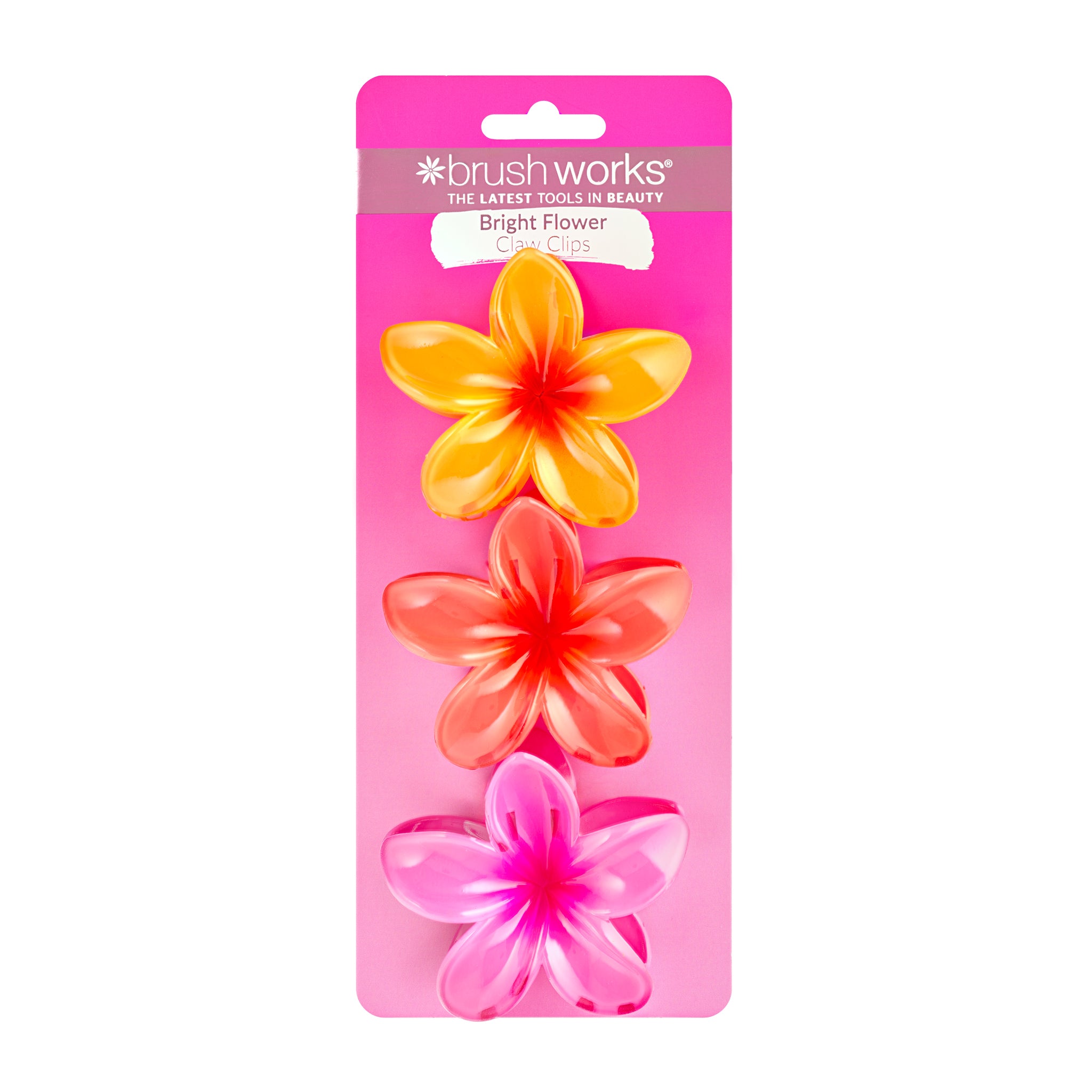 Brushworks Bright Flower Claw Clip 3 pack