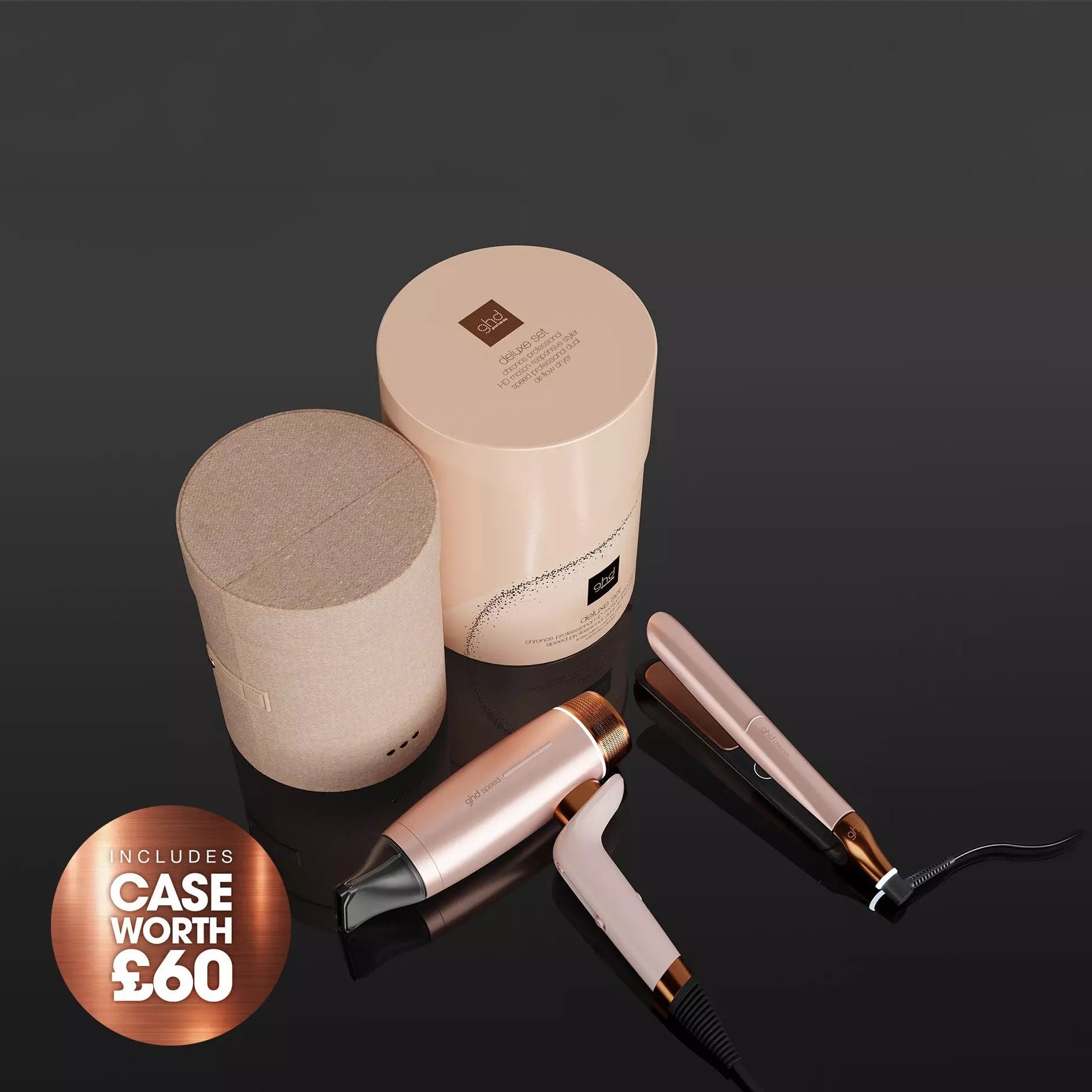 ghd Deluxe Hair Dryer & Straightener Gift Set In Casmere Beige