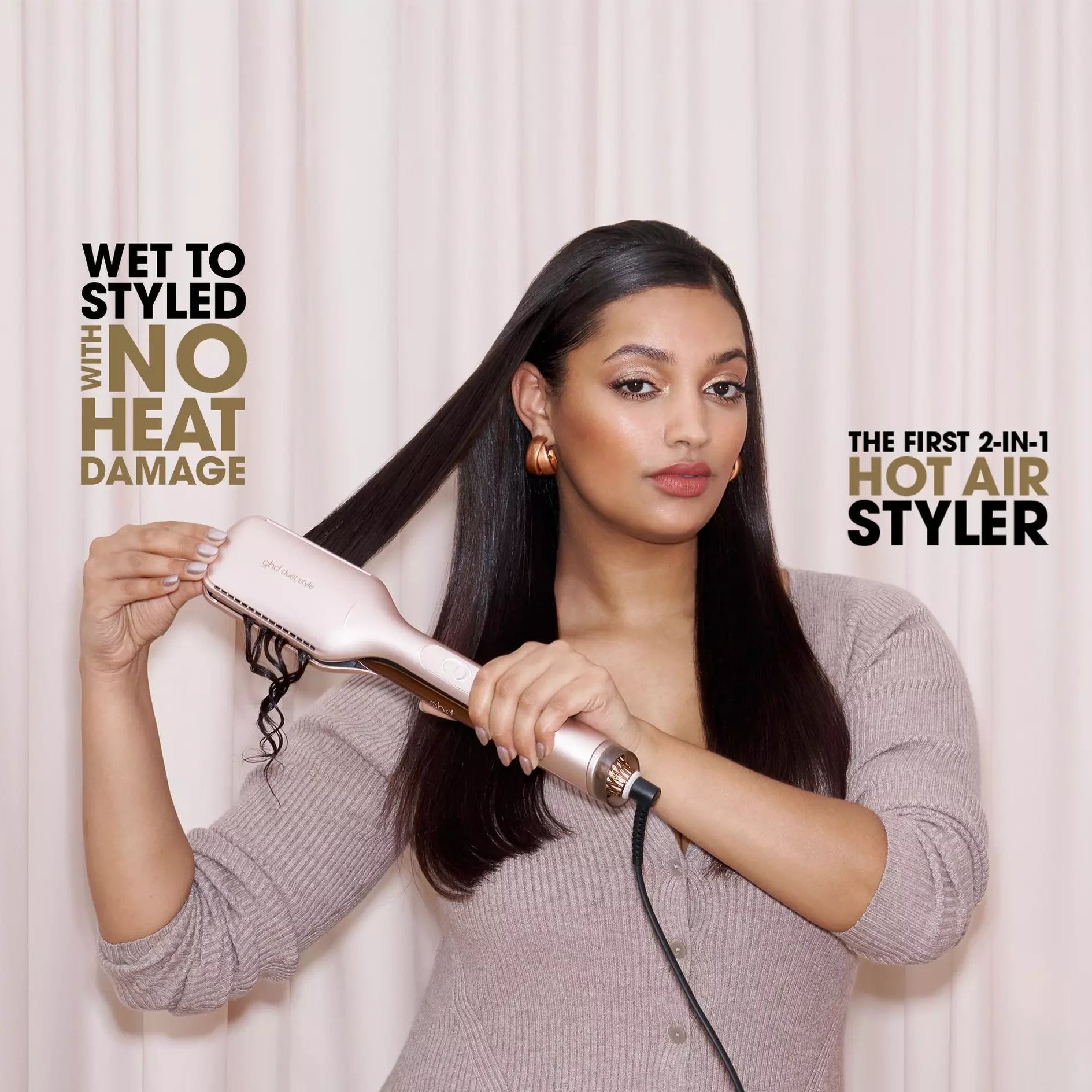 ghd Duet 2-In-1 Hot Air Styler Festive Gift Set In Cashmere Beige