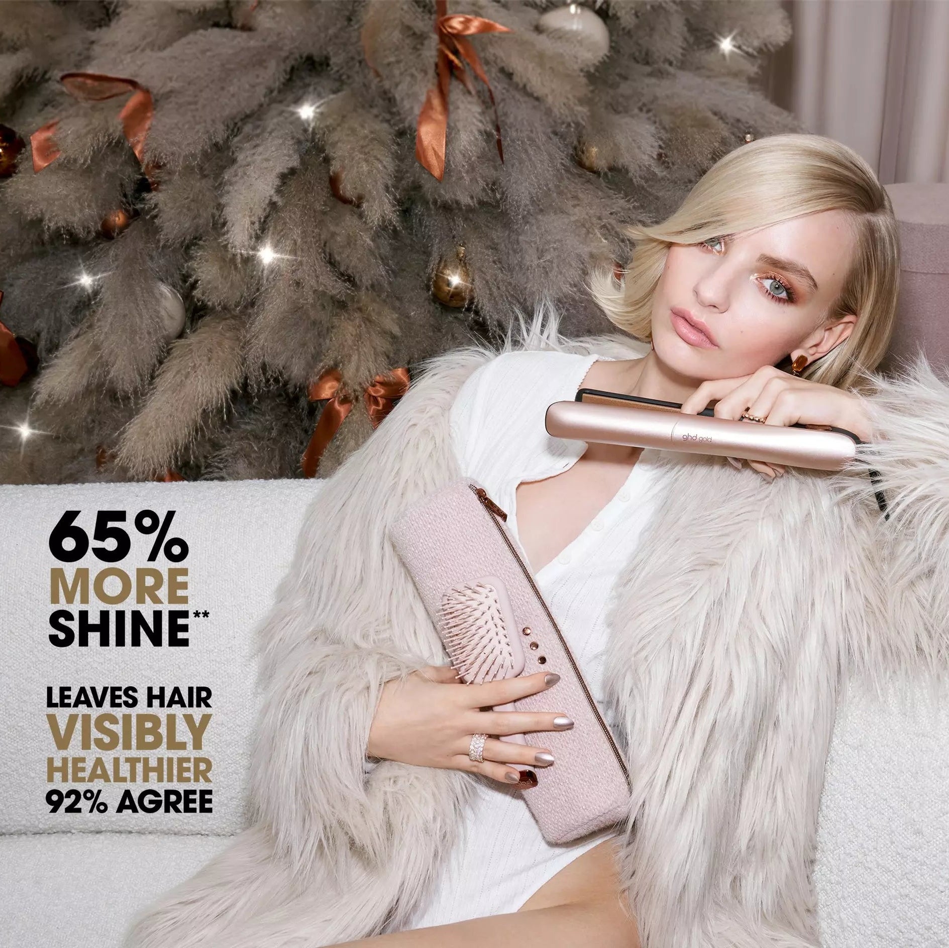 ghd Gold Hair Straightener Festive Gift Set in Cashmere Beige