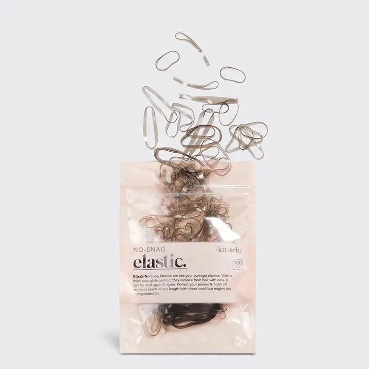Kitsch No-Snag Elastics (100pc) - Brown