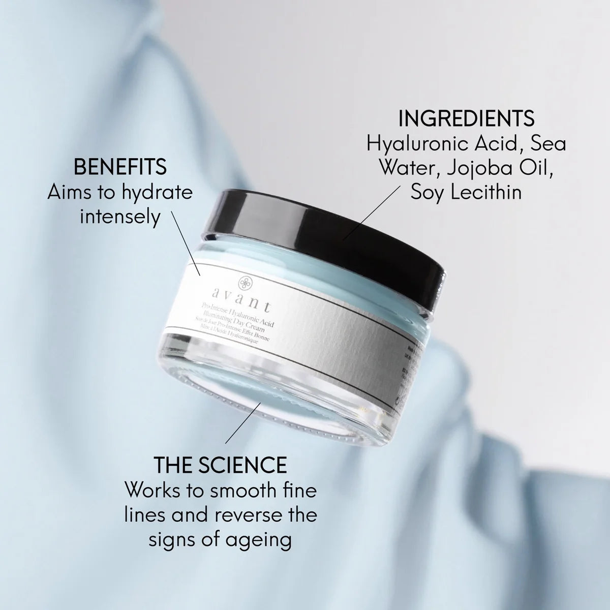 Avant Skincare Pro-Intense Hyaluronic Acid Illuminating Day Cream 50ml features