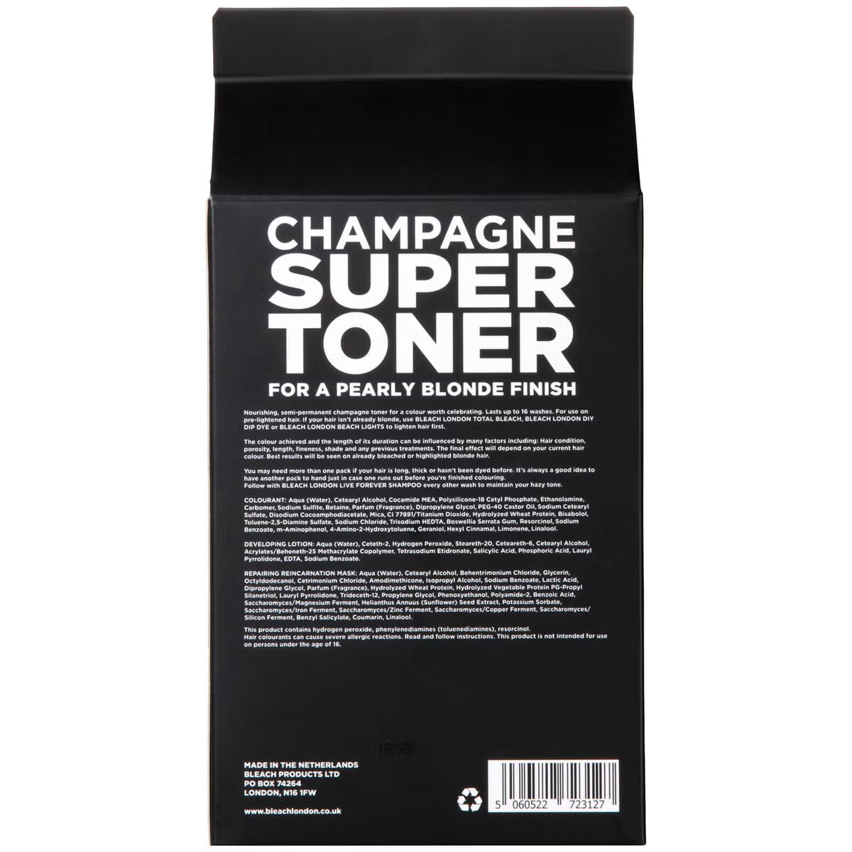BLEACH LONDON Champagne Super Toner Kit back