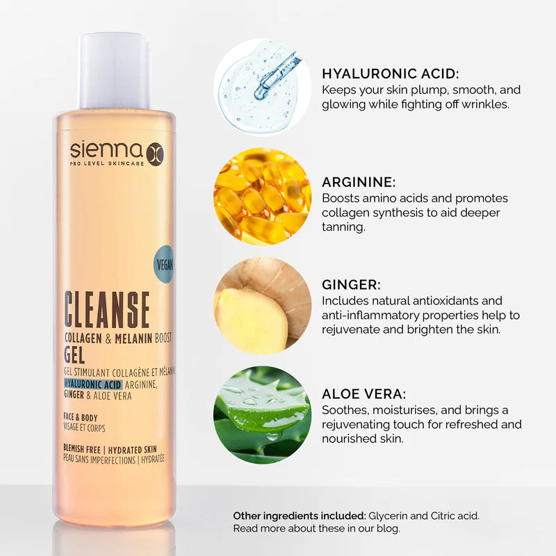 Sienna X Cleanse Collagen & Melanin Boost Gel 200ml
