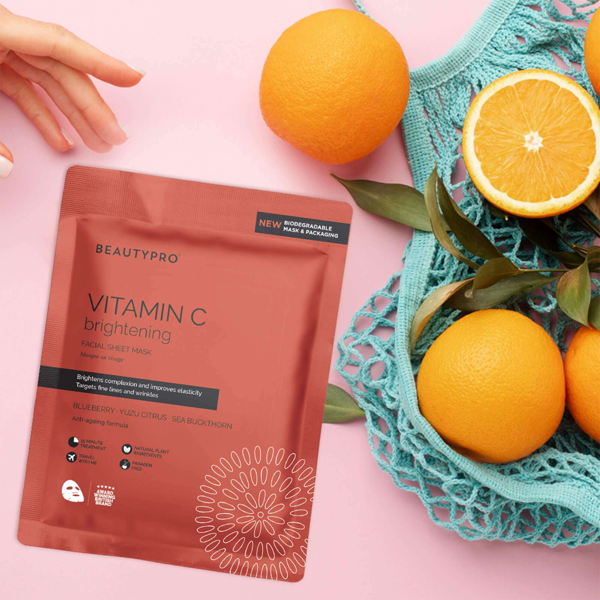 BeautyPro / Sheet Mask
VITAMIN-C Brightening Sheet Mask - 100% Biodegradable