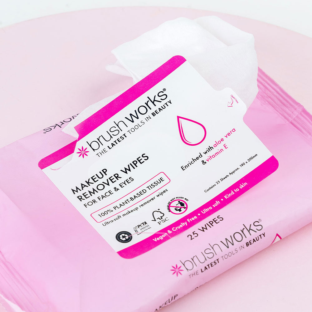 Brushworks Makeup Remover Wipes - 25 Sheets