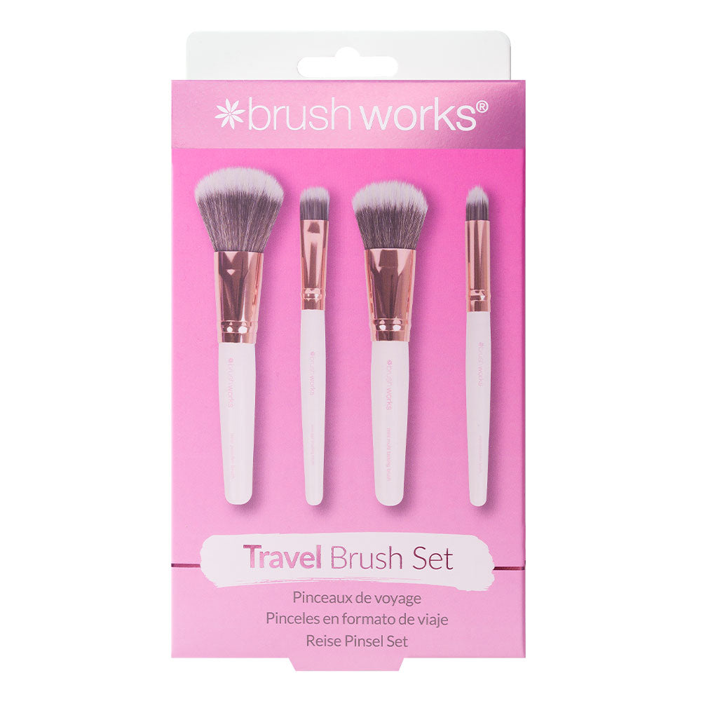 Brushworks White & Gold Travel Makeup Brush Set
