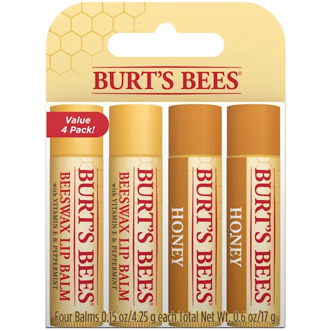 Burt's Bees Beeswax & Honey Lip Balm 4 Pack
