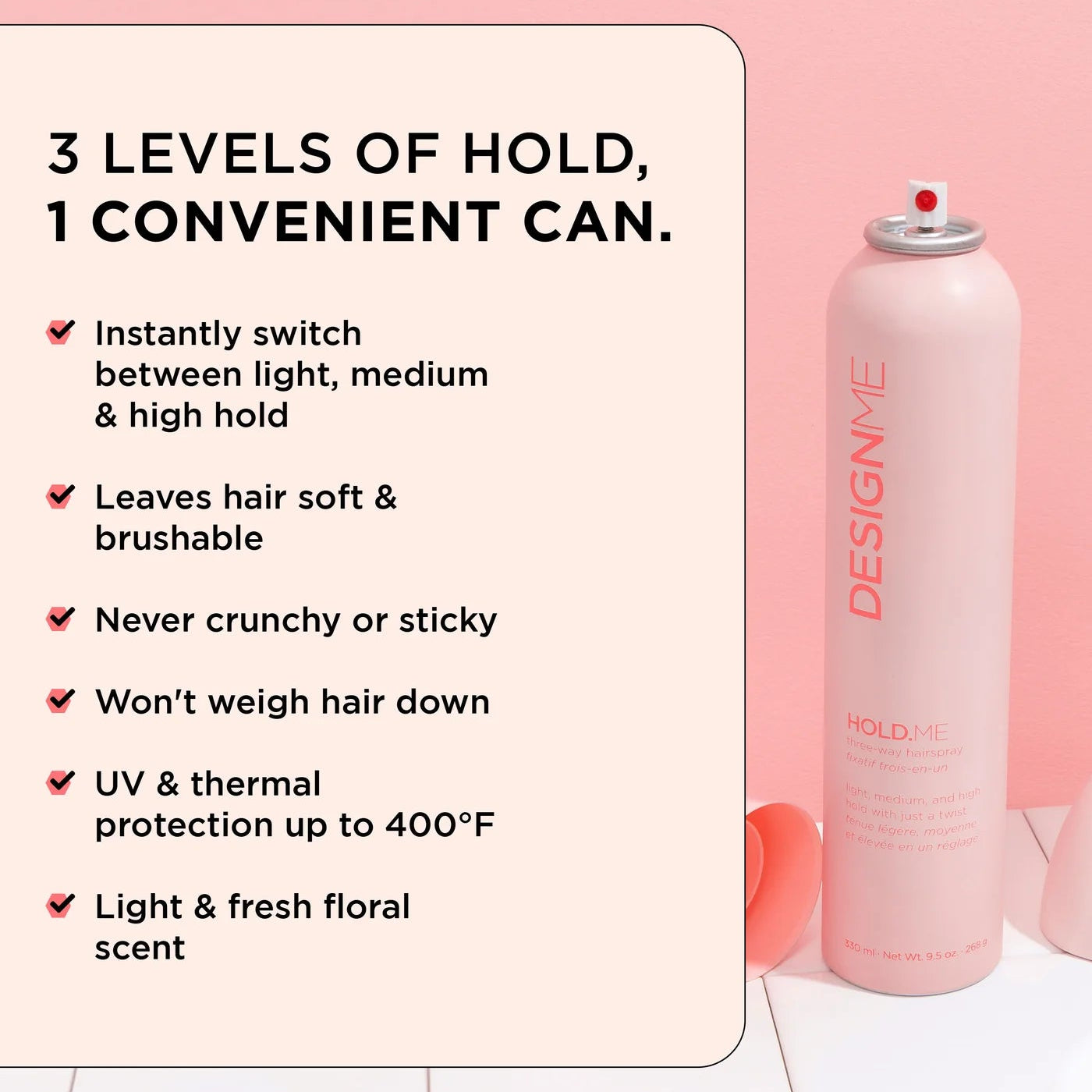 DESIGNME Hold.Me Three Way Hairspray 330ml
