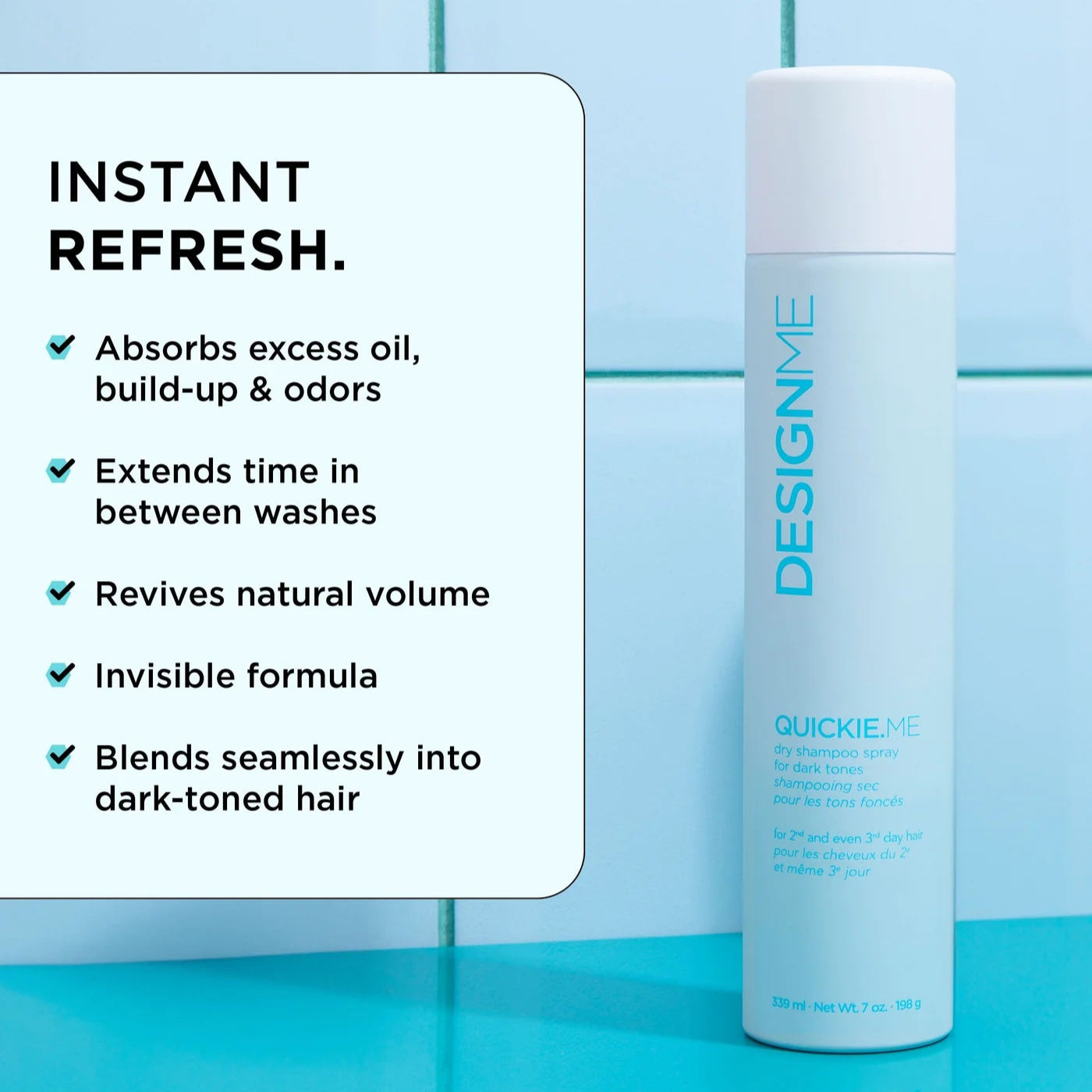 DESIGNME QUICKIE.ME Dry Shampoo Dark Tones 339ml