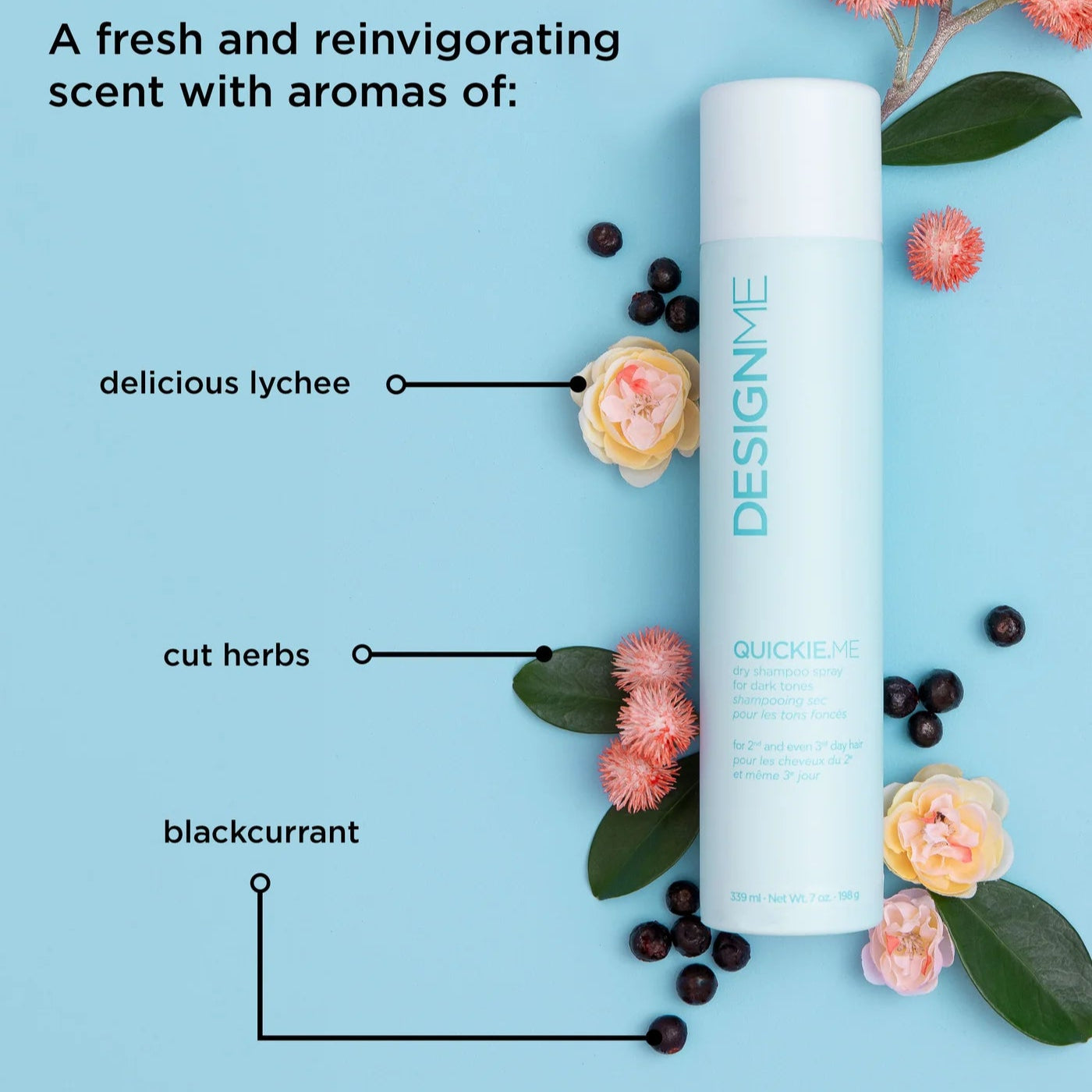 DESIGNME QUICKIE.ME Dry Shampoo Dark Tones 339ml