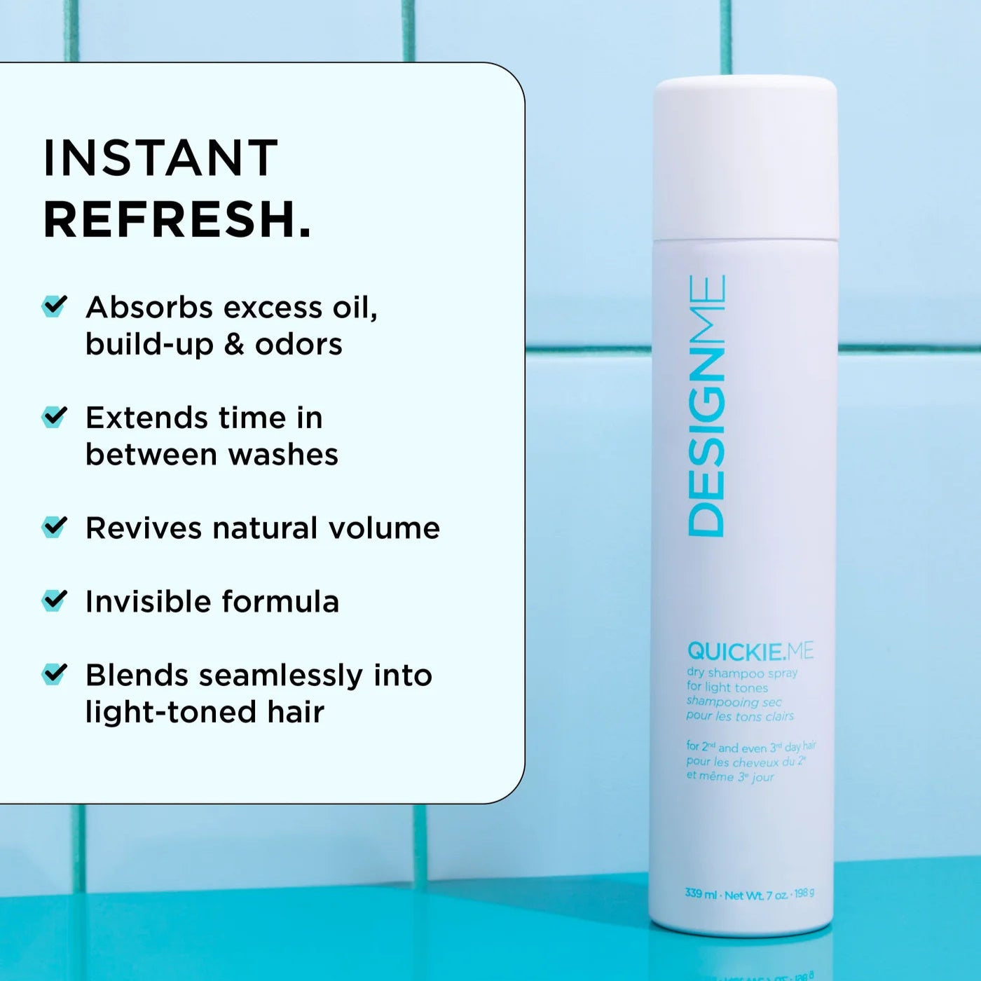 DESIGNME Quickie.Me Dry Shampoo Light Tones 339ml