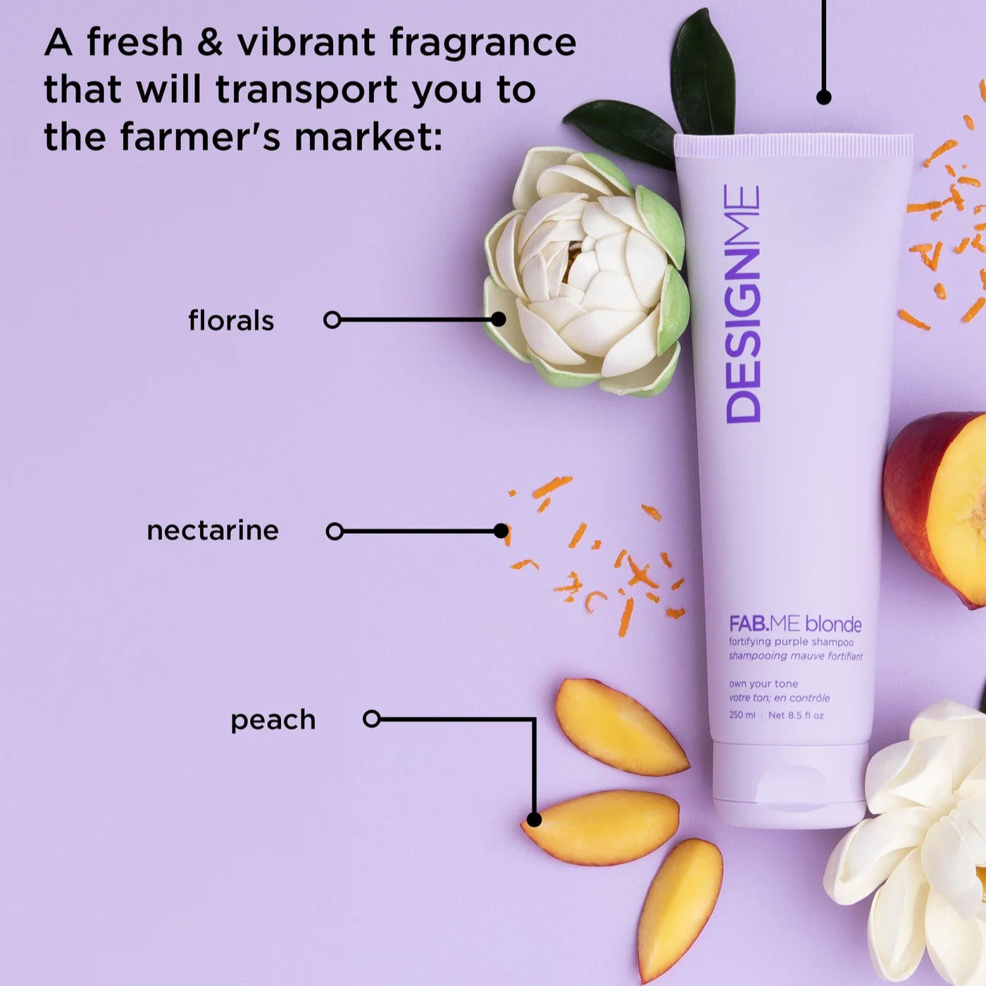 DESIGNME Fab.Me Blonde Fortifying Purple Shampoo 250ml