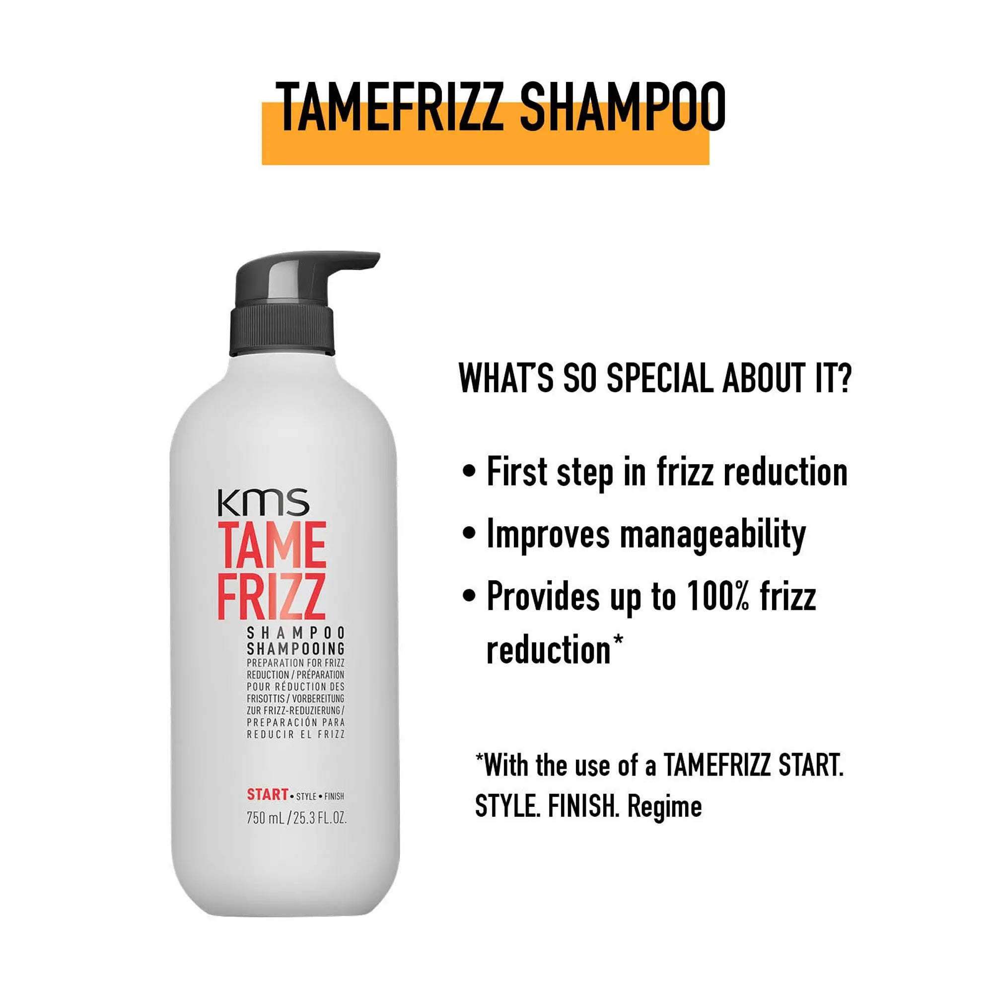 KMS Tame Frizz Shampoo 750ml
