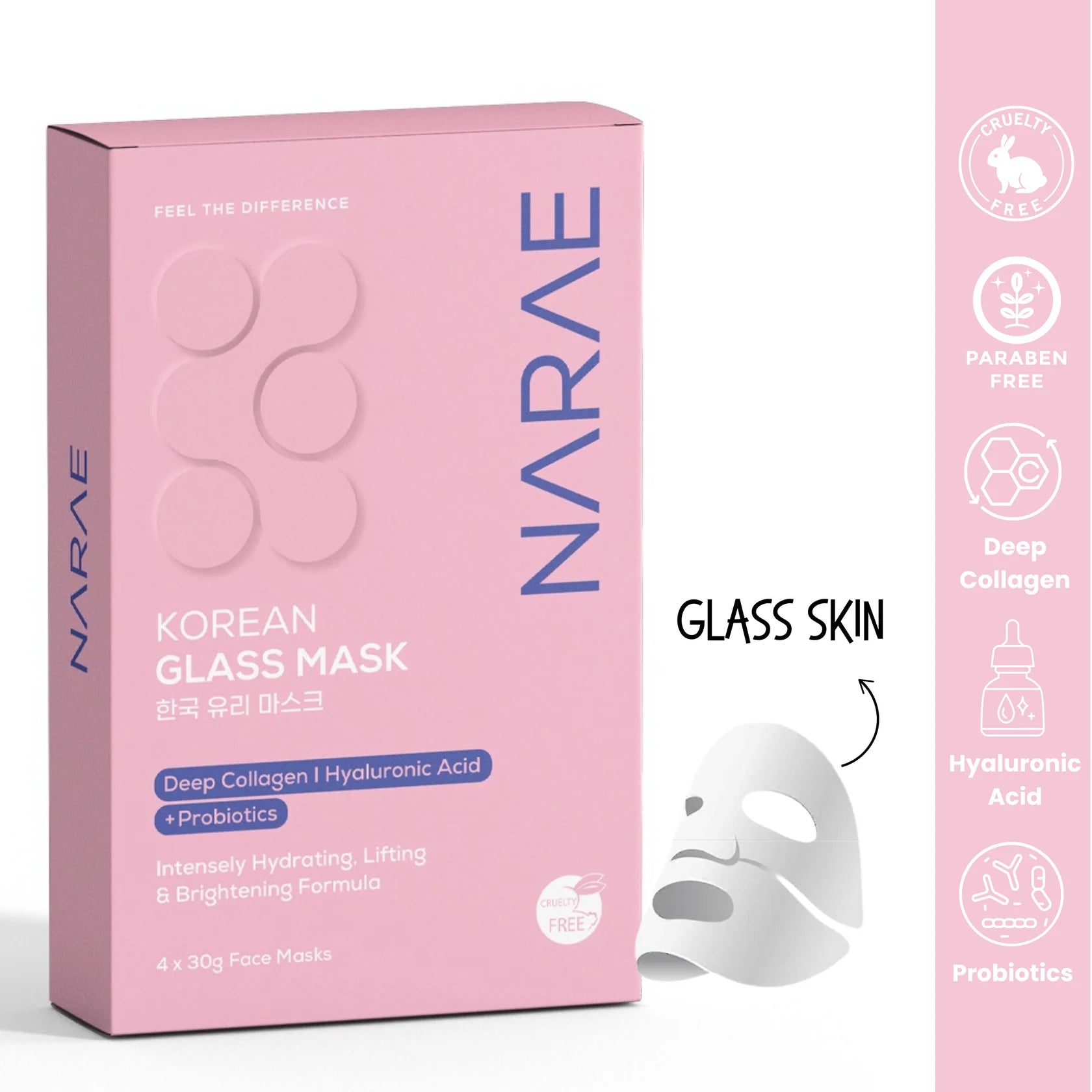 NARAE Korean Glass Mask (4x30g Face Masks)