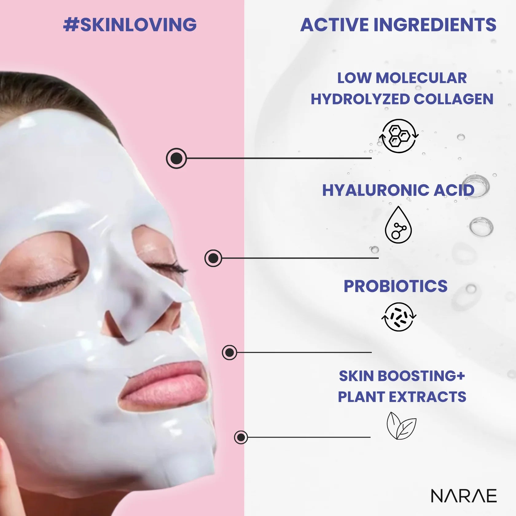 NARAE Korean Glass Mask (4x30g Face Masks) features