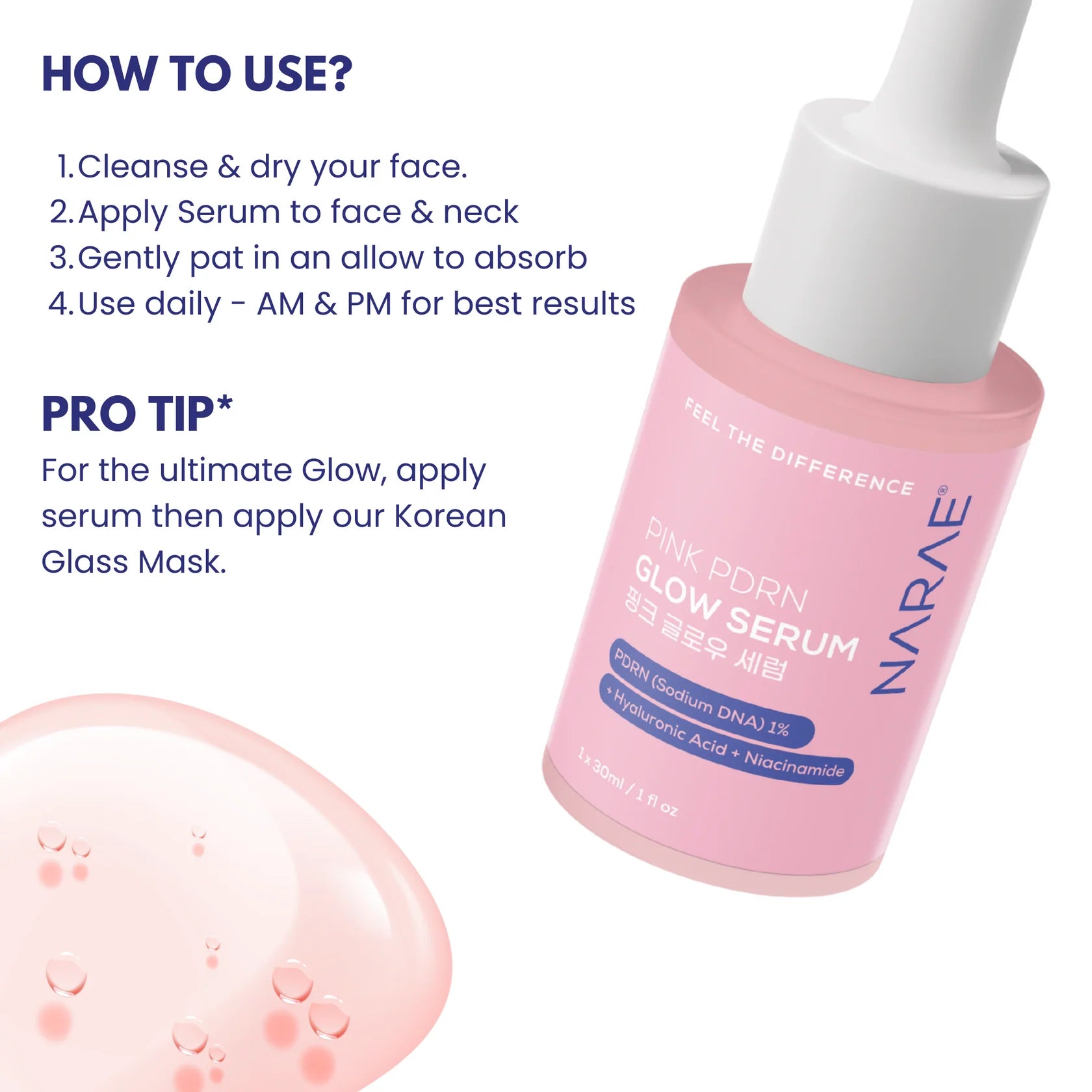 NARAE Pink Pdrn Gloss Serum 30ml how to use