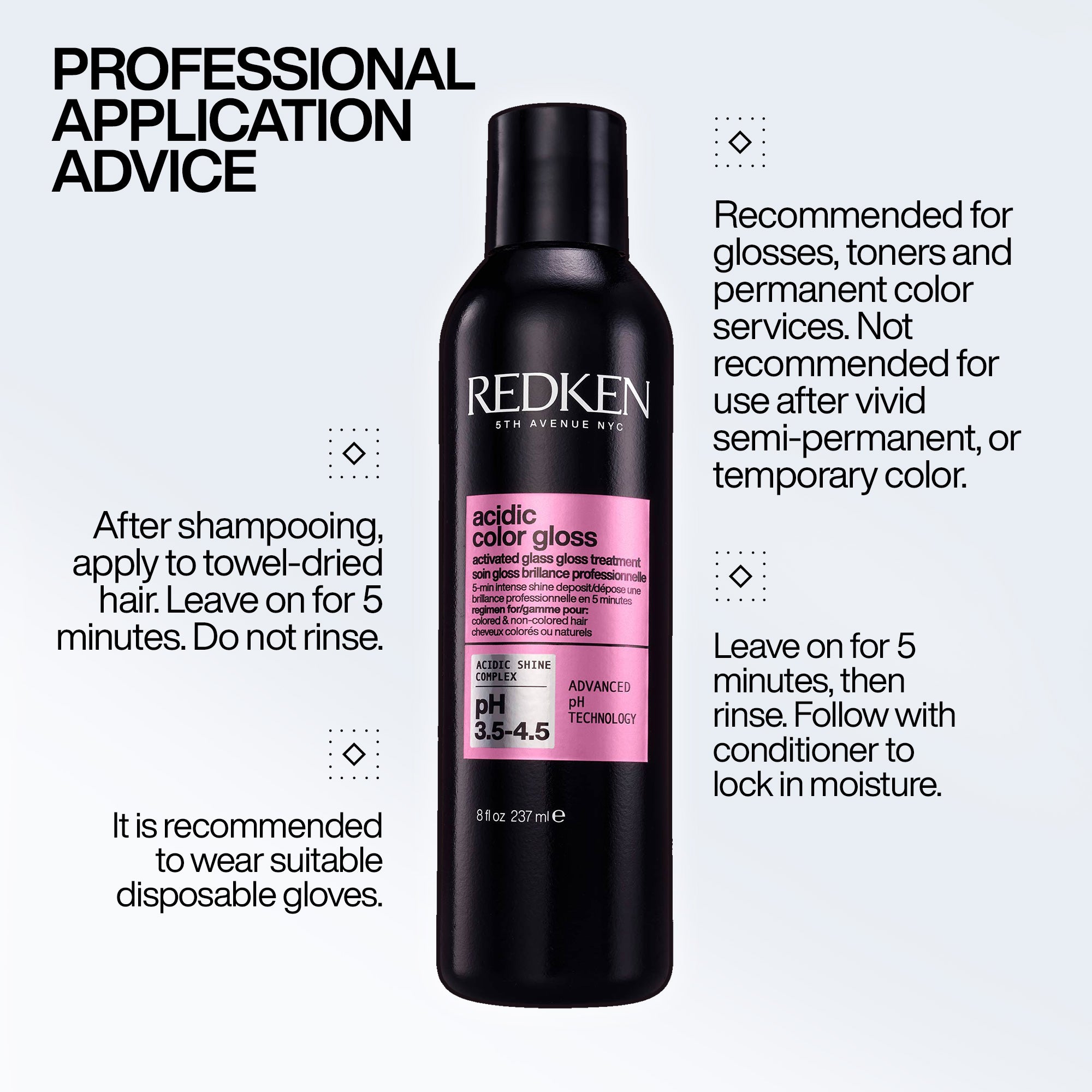 Redken Acidic Color Gloss Heat Protection 190ml how to use
