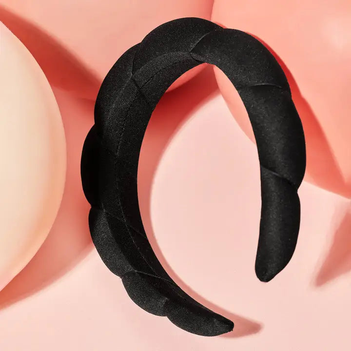 Kitsch Recycled Fabric Puffy Headband 1pc- Black