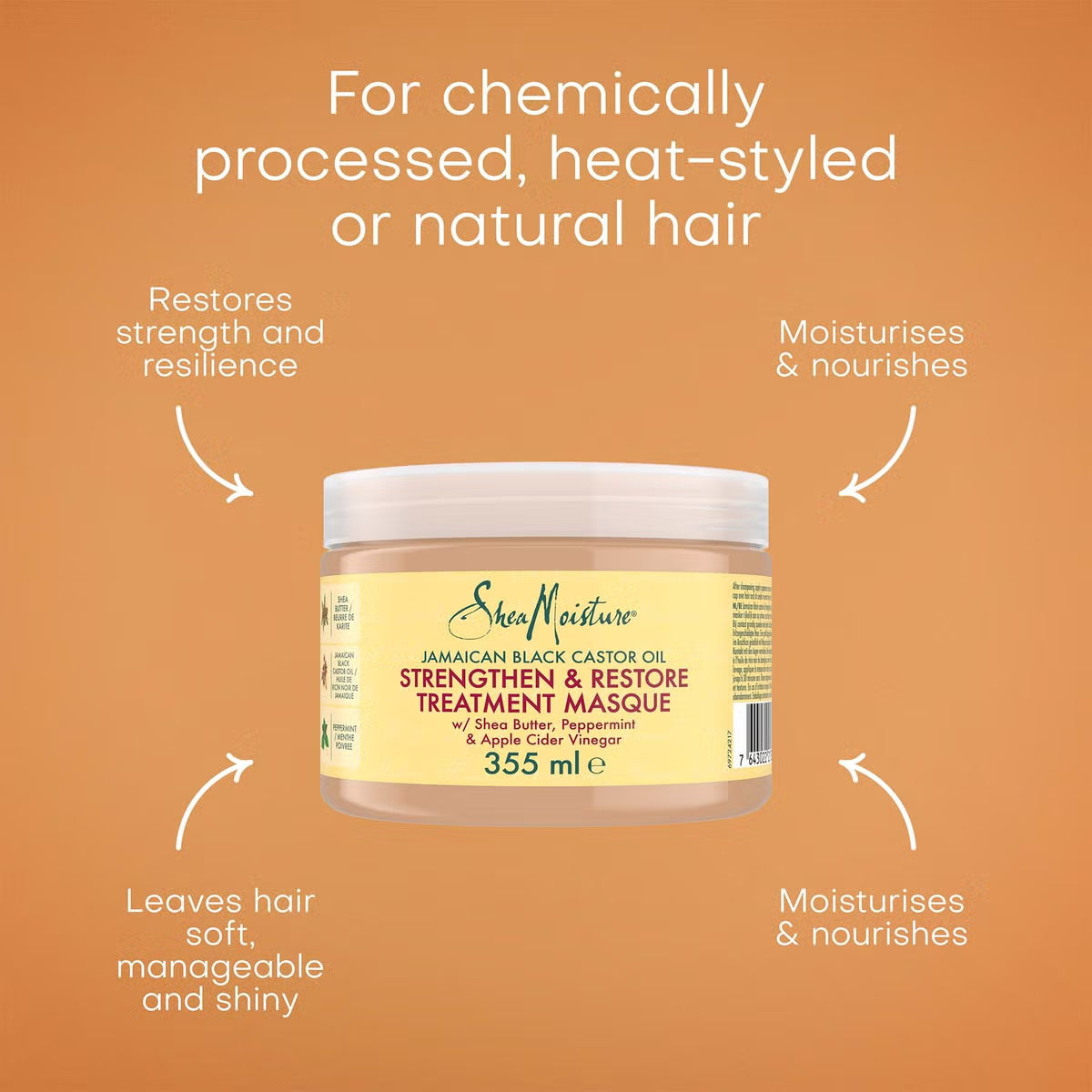 Shea Moisture Jamaican Black Castor Oil Strengthen & Restore Treatment Masque 355ml