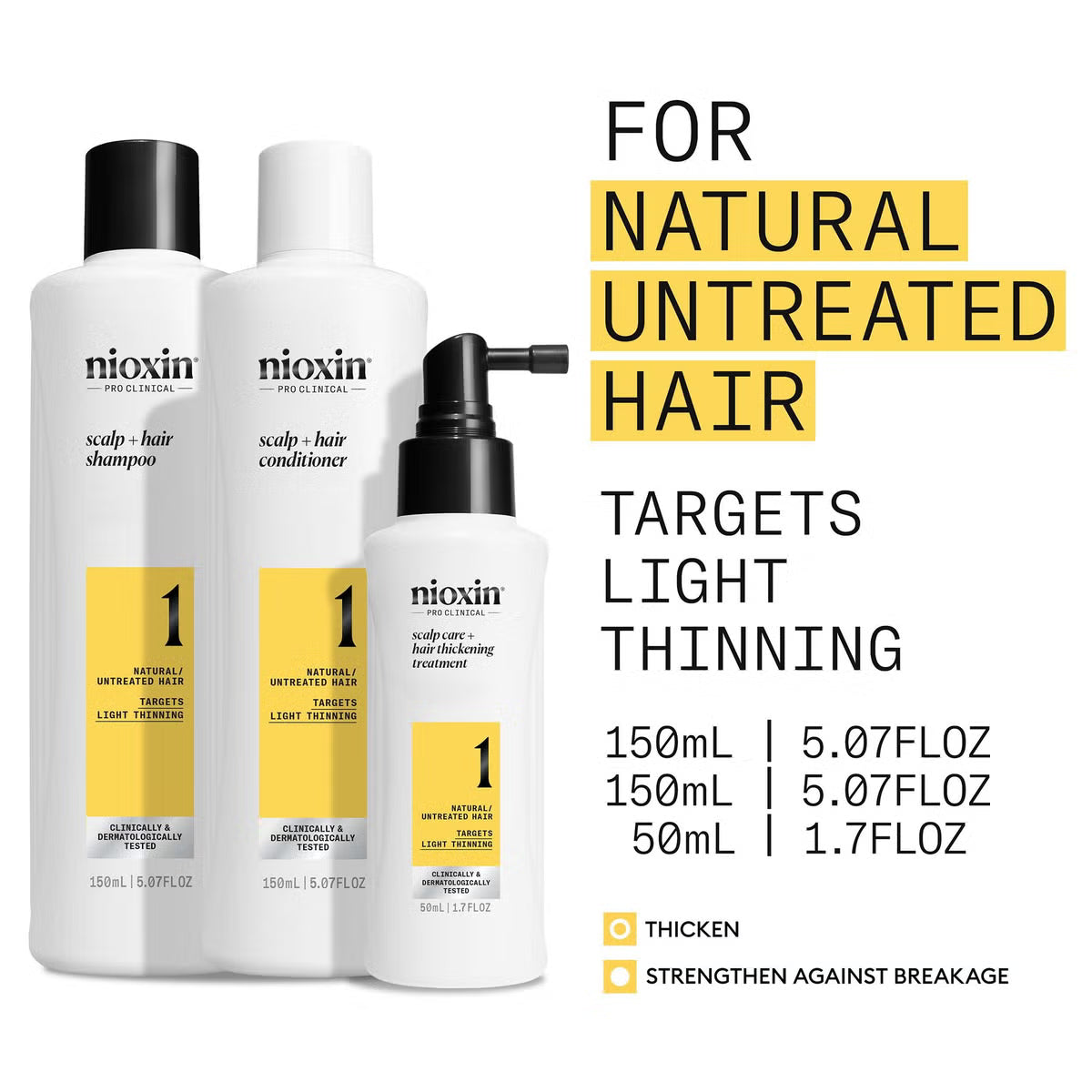 Nioxin System 1 for Natural Hair with Light Thinning Trial Kit