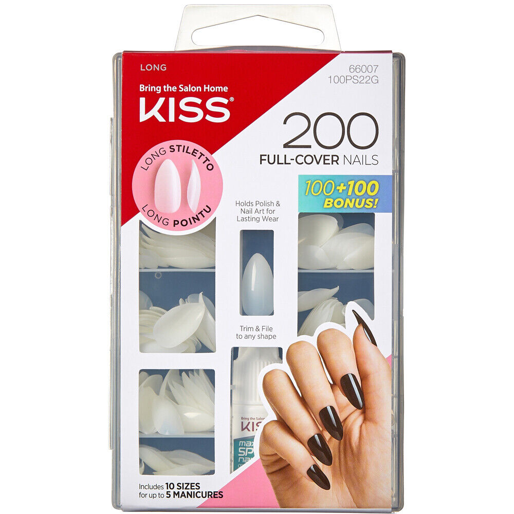 KISS Long Stiletto - 200 Full-Cover Nails