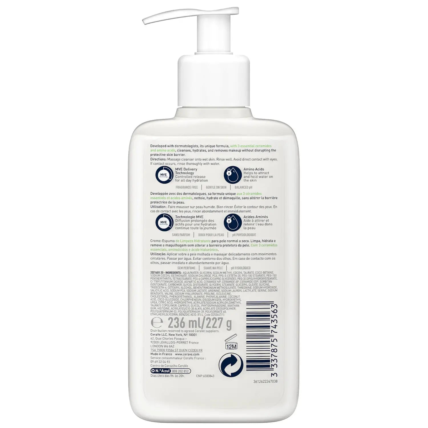 CeraVe Hydrating Cream-to-Foam Cleanser 236ml - CeraVe