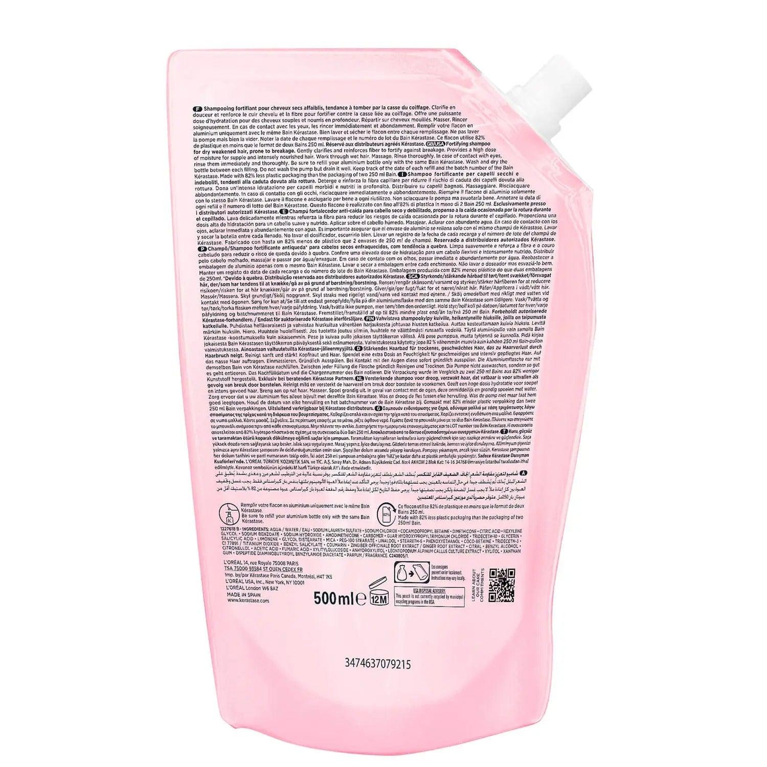 Kérastase Bain Hydra-Fortifiant Refill Pouch 500ml - Kerastase