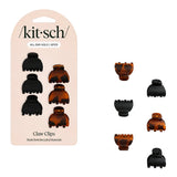 Kitsch Recycled Plastic X-Small Claw Clips 6pc - Black & Tort
