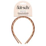 Kitsch Recycled Plastic Zig Zag Headband 2pc - Neutral