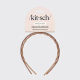 Kitsch Recycled Plastic Zig Zag Headband 2pc - Neutral