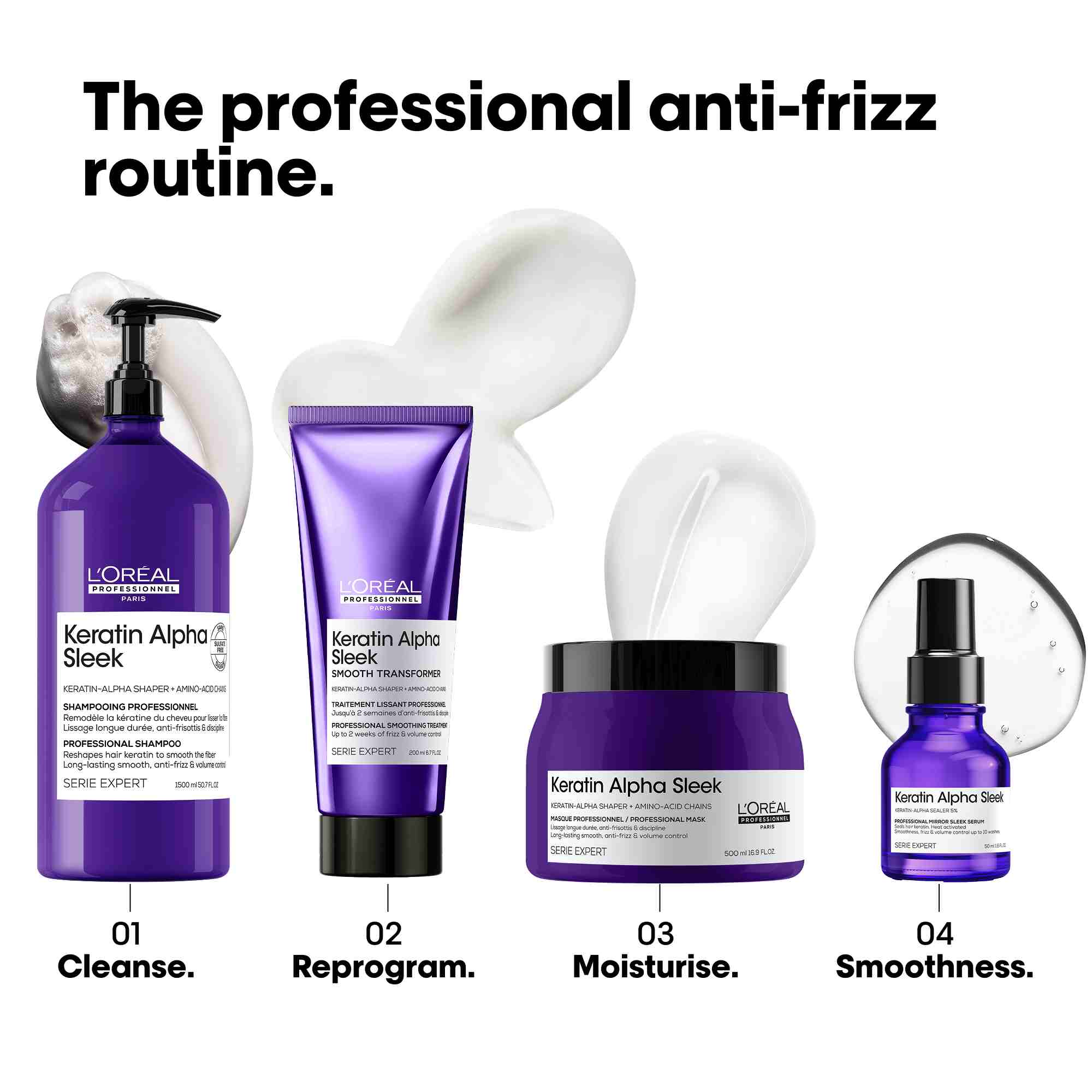 L’Oréal Keratin Alpha Sleek Shampoo 1000ml