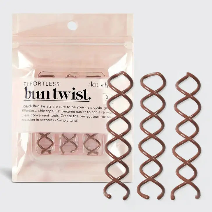 Kitsch Bun Twist 3pc - Brown