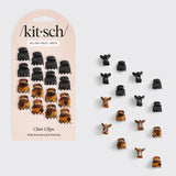 Kitsch Recycled Plastic Micro Classic Claw Clips 16pc Set - Black & Tort