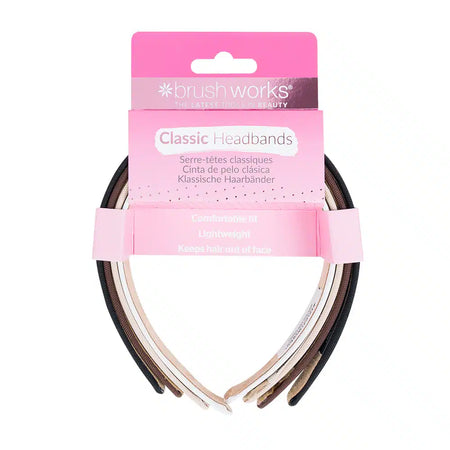 Brushworks Classic Headbands – 4 Pack
