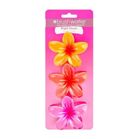 Brushworks Bright Flower Claw Clip 3 pack