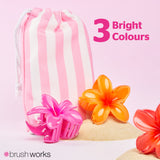 Brushworks Bright Flower Claw Clip 3 pack