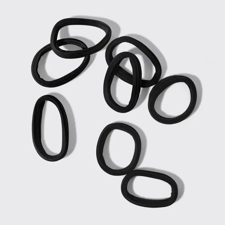 Kitsch Recycled Seamless Hair Elastics 8pc Set - Black