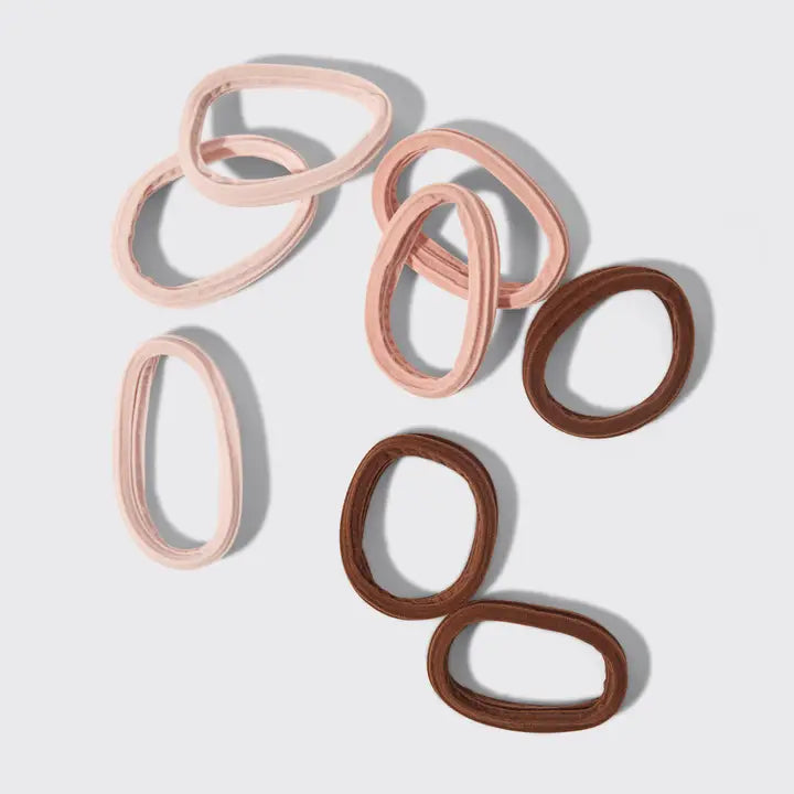 Kitsch Recycled Seamless Hair Elastics 8pc Set - Rosewood