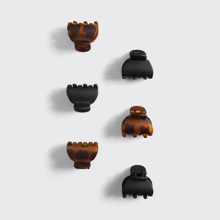Kitsch Recycled Plastic X-Small Claw Clips 6pc - Black & Tort