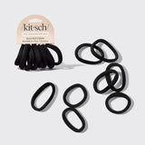 Kitsch Recycled Seamless Hair Elastics 8pc Set - Black