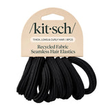 Kitsch Recycled Seamless Hair Elastics 8pc Set - Black