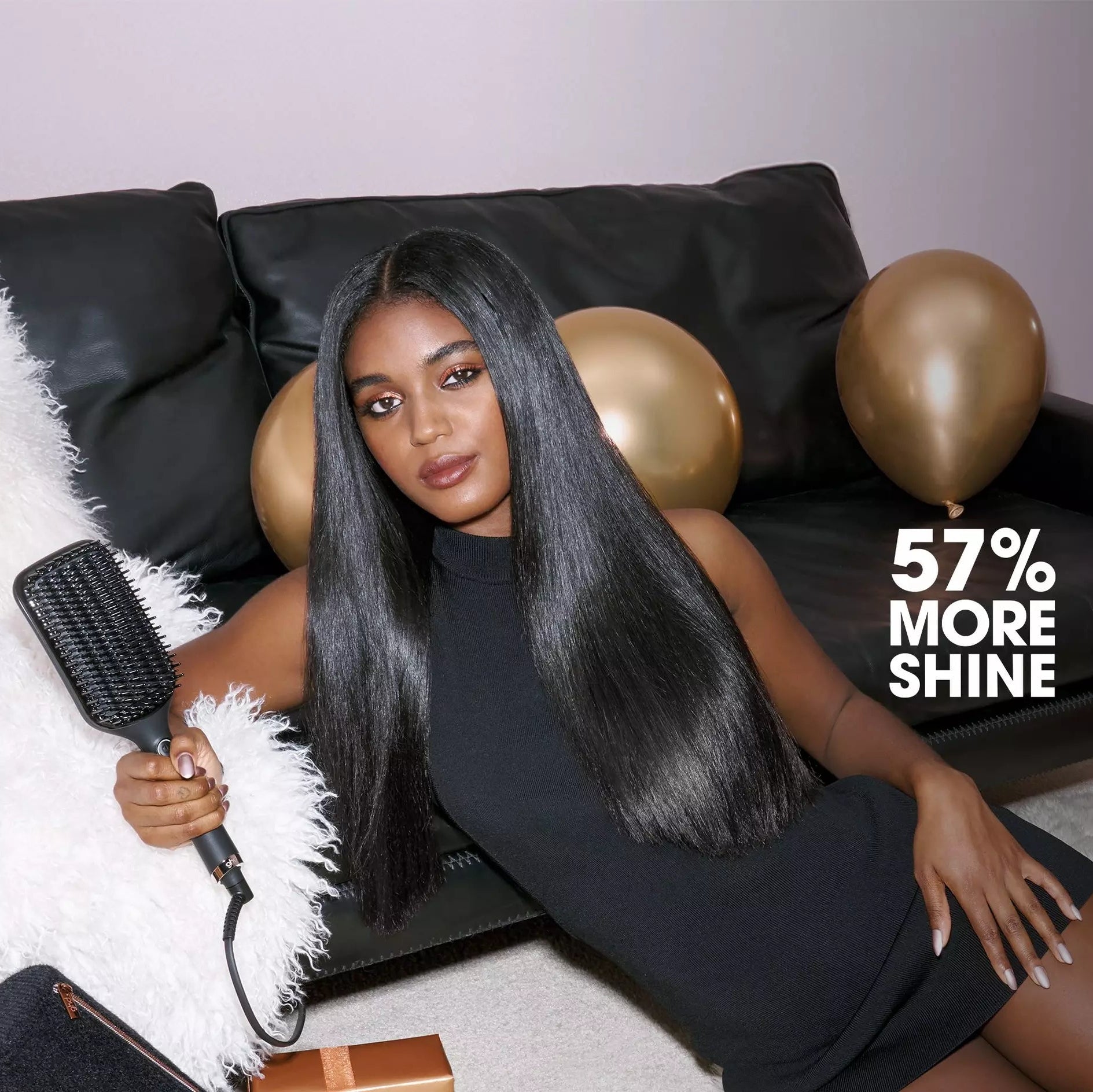 ghd Glide+ Max Hot Brush Festive Gift Set In Black