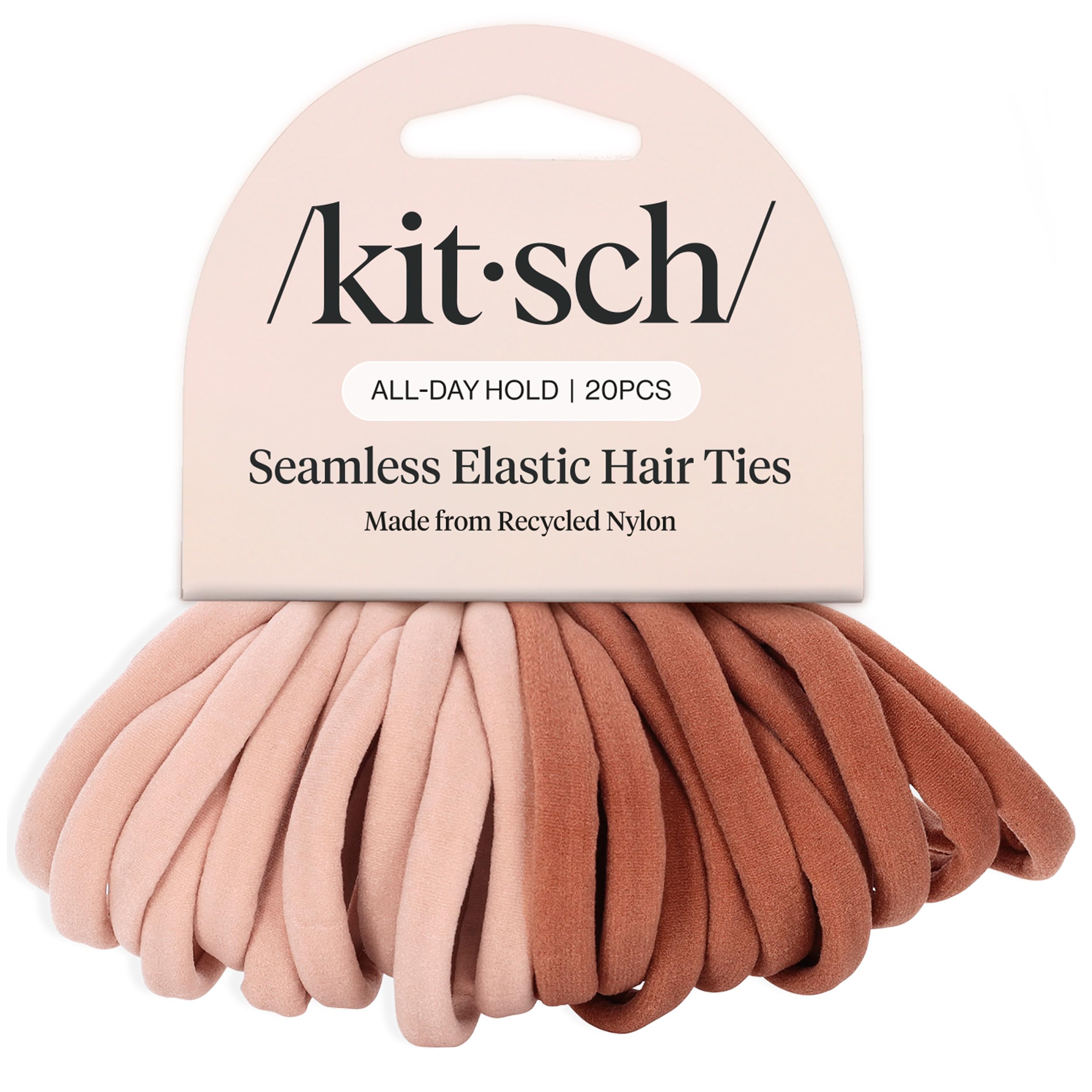 Kitsch Eco-Friendly Nylon Elastics 20pc Set - Blush