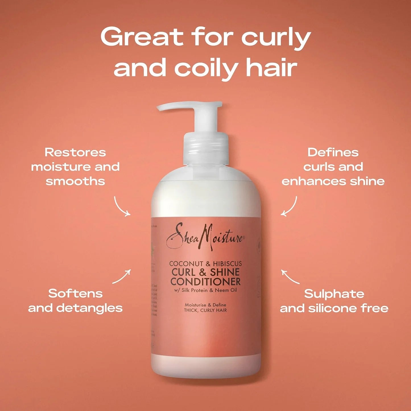 Shea Moisture Coconut & Hisbiscus Curl & Shine Conditioner 348ml