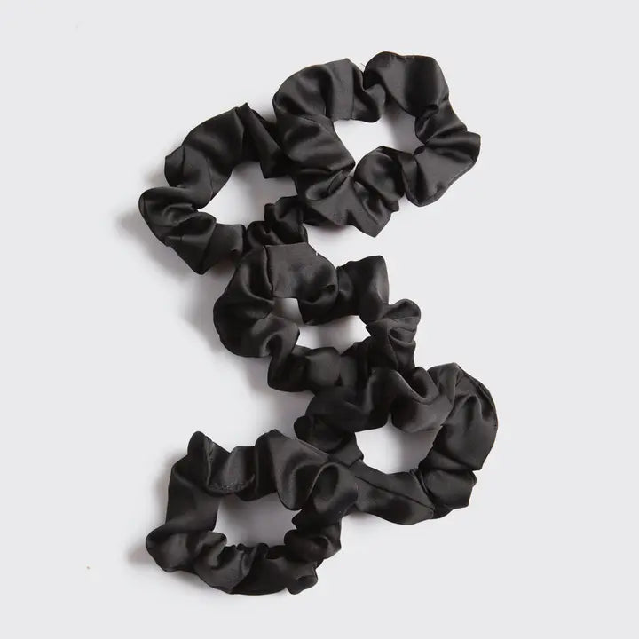 Kitsch Satin Sleep Scrunchies 5pc - Black