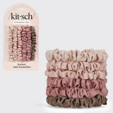 Kitsch Ultra Petite Satin Scrunchies 6pc - Terracotta